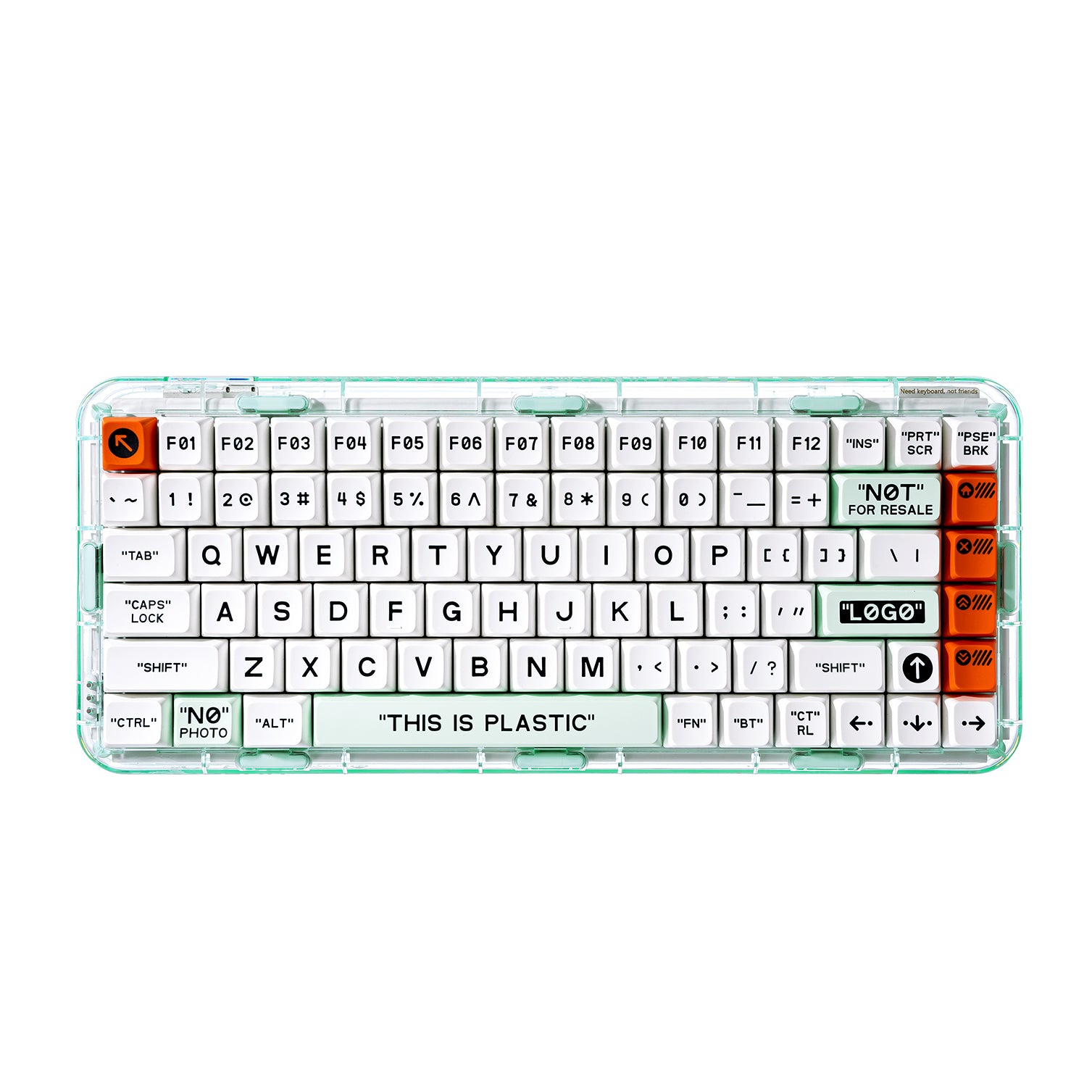 MelGeek Mojo84 Teclado mecánico transparente, personalizado y programable de plástico