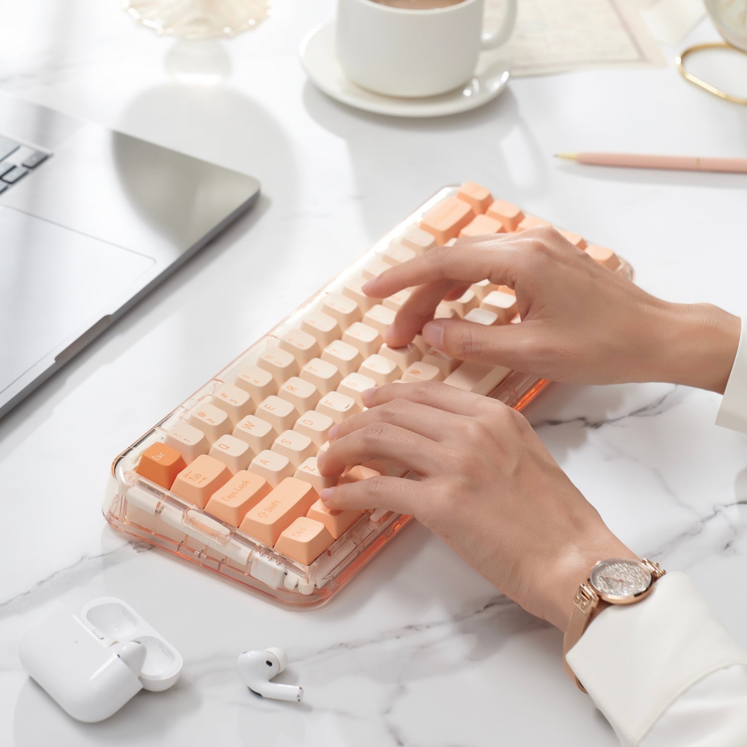 MelGeek Mojo68 Rose Mechanical Keyboard